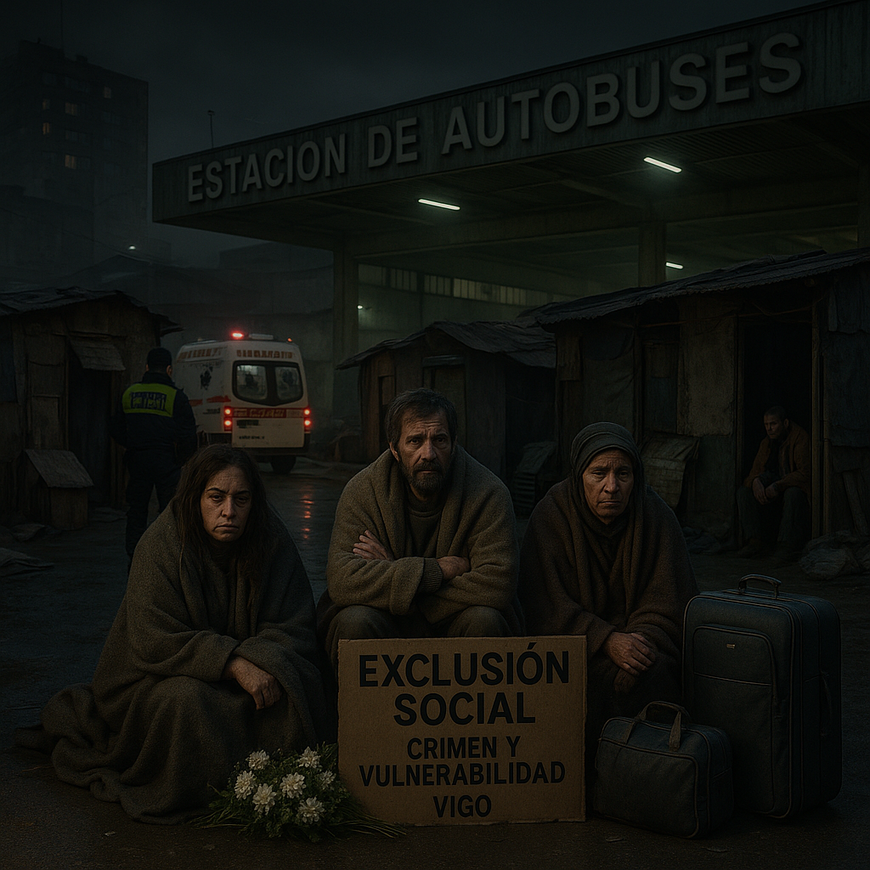 Gráfico de exclusión social y falta de vivienda en Vigo