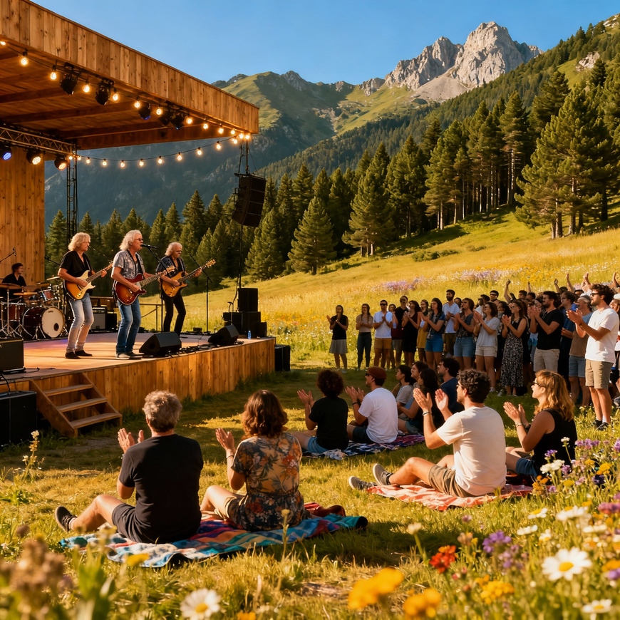 Público disfrutando del festival Músicos en la Naturaleza en Hoyos del Espino
