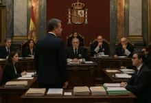 Gráfico resumen de penas y votos de magistrados sentencia caso Ayuso