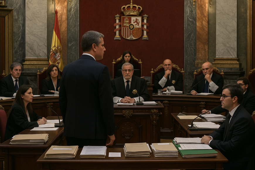 Gráfico resumen de penas y votos de magistrados sentencia caso Ayuso