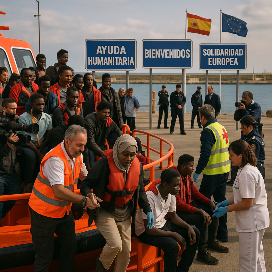 Gráfico sobre reducción de llegadas irregulares en países miembro de la UE
