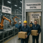 Gráfico de despidos por IA en Asturias y evolución en Europa