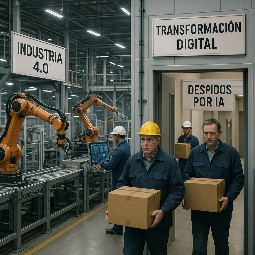 Gráfico de despidos por IA en Asturias y evolución en Europa