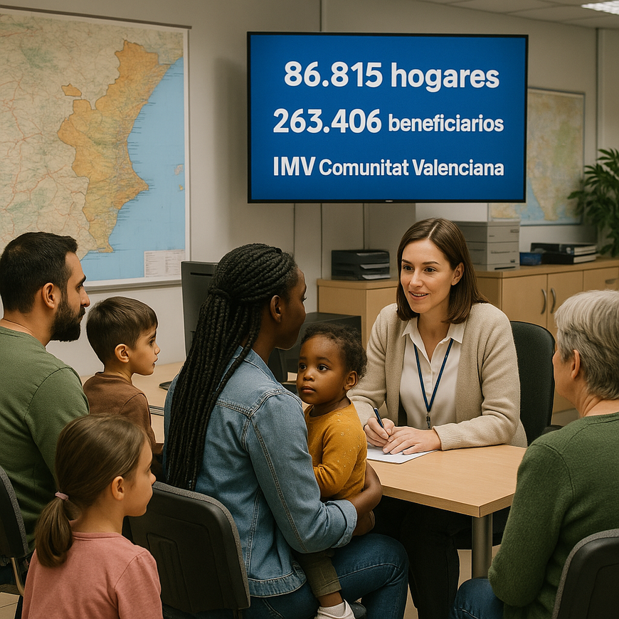 Tabla con cuantías medias y tipos de familias beneficiarias del IMV