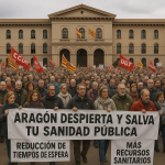 Gráfica evolución de tiempos de espera y déficit sanitario en Aragón