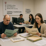 Oficinas de la Conselleria de Famílies i Benestar Social revisando expedientes de Resoga