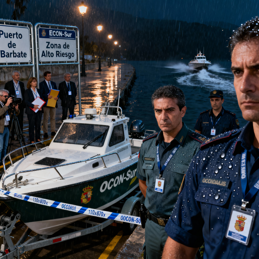 Eurodiputados en rueda de prensa presentando informe sobre Barbate y Campo de Gibraltar