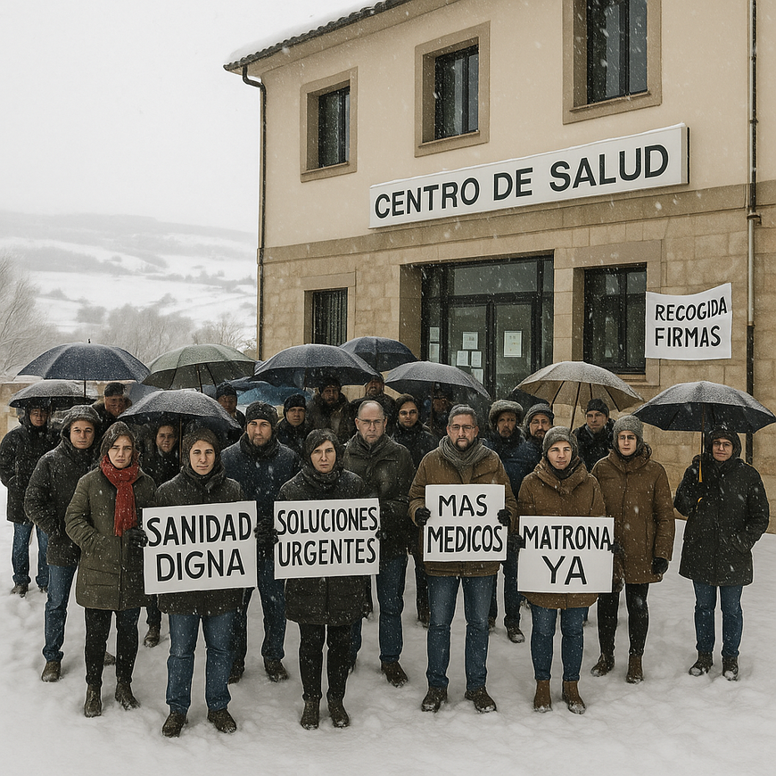 Médico rural atendiendo a pacientes en consulta de zona básica del Nordeste