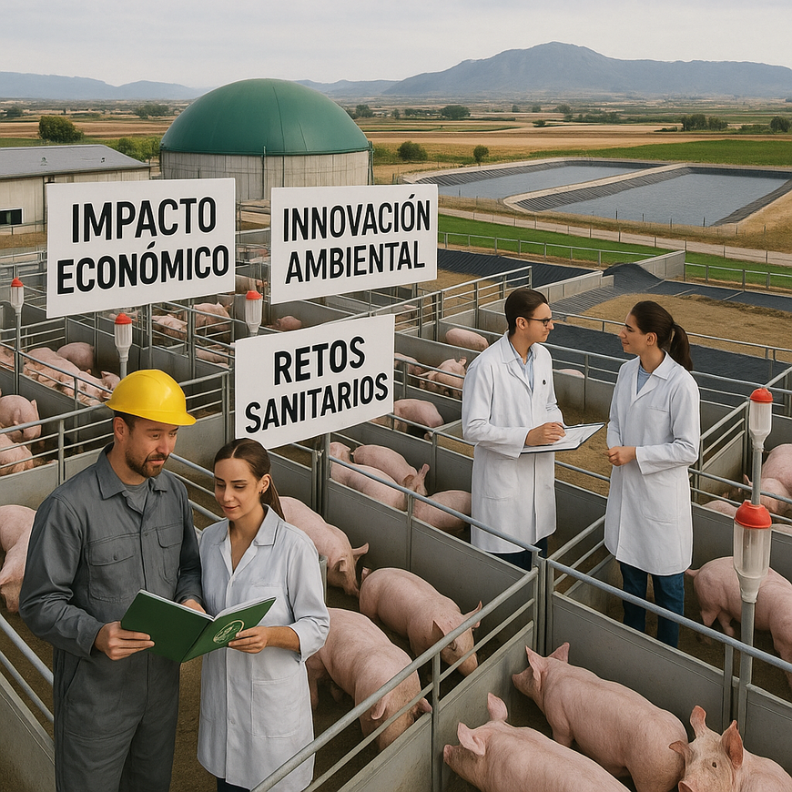 Gráfica evolución del censo y PIB sector porcino Murcia 2025