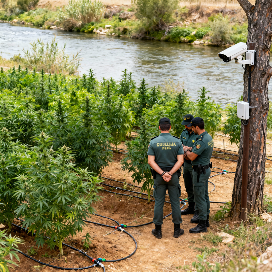 Detenidos tres vecinos de La Codosera por cultivo ilegal de marihuana junto al río Gévora en Extremadura 1 cultivo ilegal de marihuana