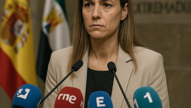 Cesan al chófer de María Guardiola tras conocerse su condena por violencia de género 5 María Guardiola en rueda de prensa en la sede de la Junta de Extremadura