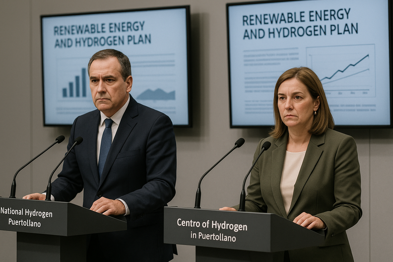 Autoridades en la clausura del Plan Complementario de Hidrógeno en el CNH2 de Puertollano