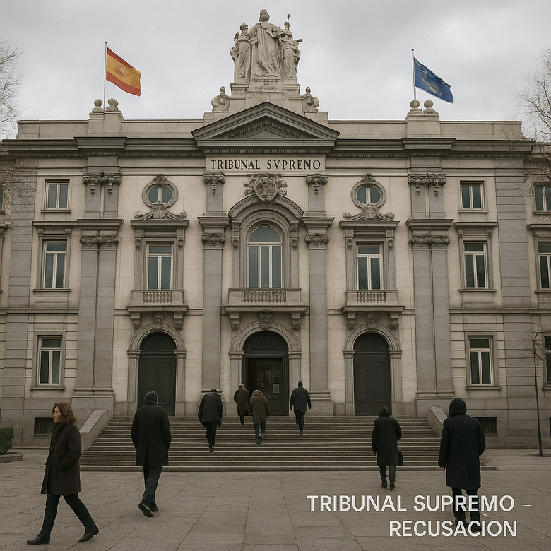 Fachada del Tribunal Supremo en Madrid con personas pasando por delante