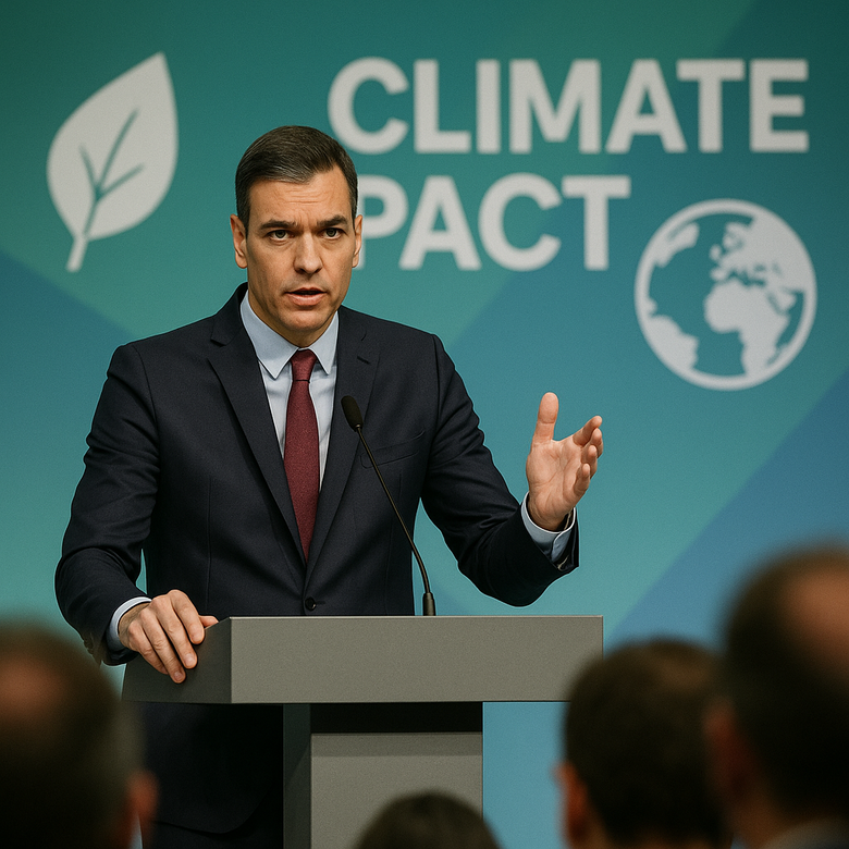 Pedro Sánchez interviene en un acto sobre clima y transición ecológica en Madrid