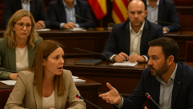 Baleares acelera la rebaja del catalán en plazas públicas de difícil cobertura 4 Diputados del PP y Vox en el Parlament de Baleares durante un pleno sobre política lingüística