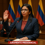 Delcy Rodríguez asume el poder y tiende la mano a Estados Unidos Delcy Rodríguez jurando su cargo ante las autoridades venezolanas