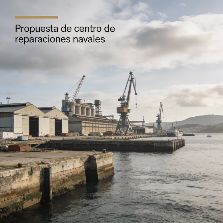 Vista del antiguo astillero Vulcano en Vigo propuesto como centro de reparaciones navales