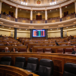 Pleno del Congreso de los Diputados durante la votación del decreto de pensiones