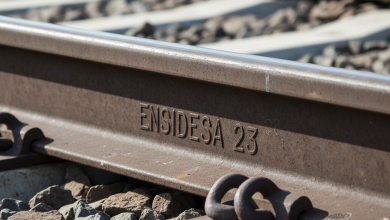 El bulo del carril "antiguo" de Adamuz: cuando la desinformación se estrella contra los hechos 3 Carril ferroviario con marca Ensidesa grabada en el metal