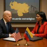 El pacto Trump–Delcy para un chavismo sin Maduro Delcy Rodríguez y Donald Trump en un fotomontaje político sobre Venezuela