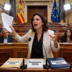Junts denuncia "chantaje" del PSOE con las pensiones y presenta ley propia ante decreto ómnibus en el Congreso Miriam Nogueras en rueda de prensa denunciando chantaje del Gobierno con pensiones
