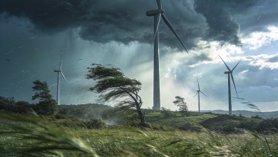 Red Eléctrica paraliza grandes industrias por la caída de producción eólica durante el temporal Kristin 9 Parque eólico detenido por fuertes vientos durante temporal en España