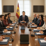 Pedro Sánchez y varios ministros durante el primer Consejo de Ministros del año en La Moncloa