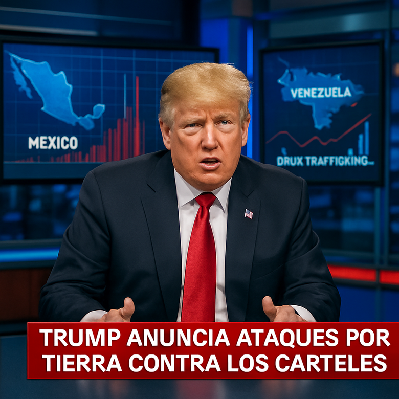 Donald Trump durante una entrevista televisiva en la que anuncia ataques terrestres contra los carteles de la droga