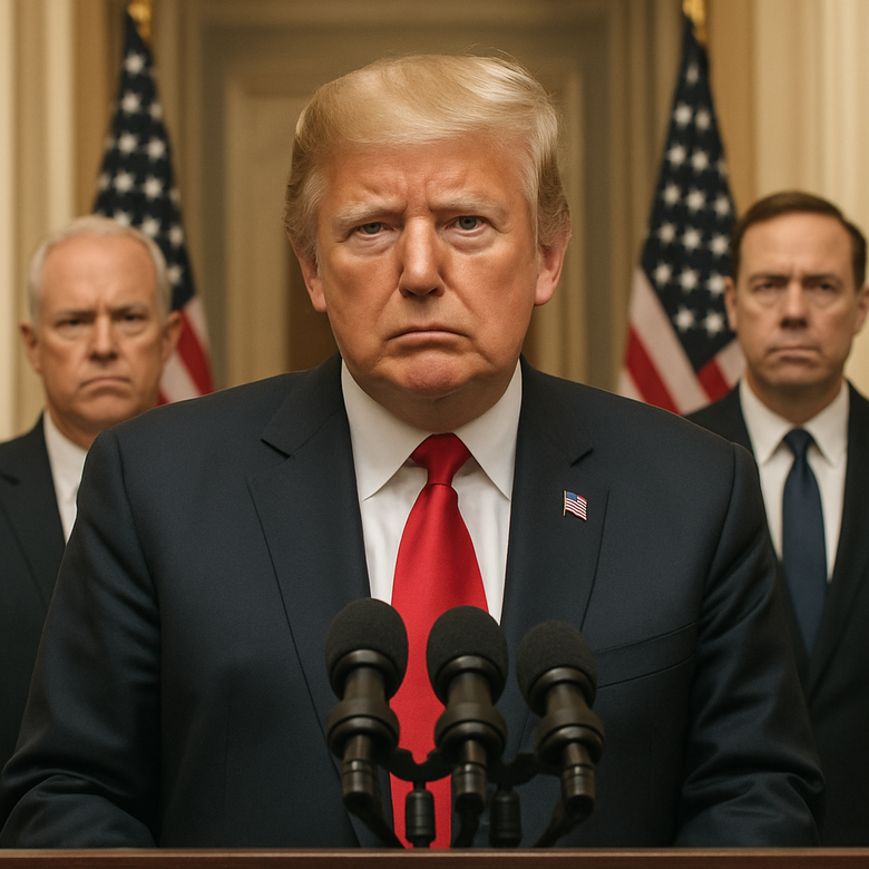 Donald Trump en una comparecencia anunciando que Estados Unidos dirigirá la transición en Venezuela