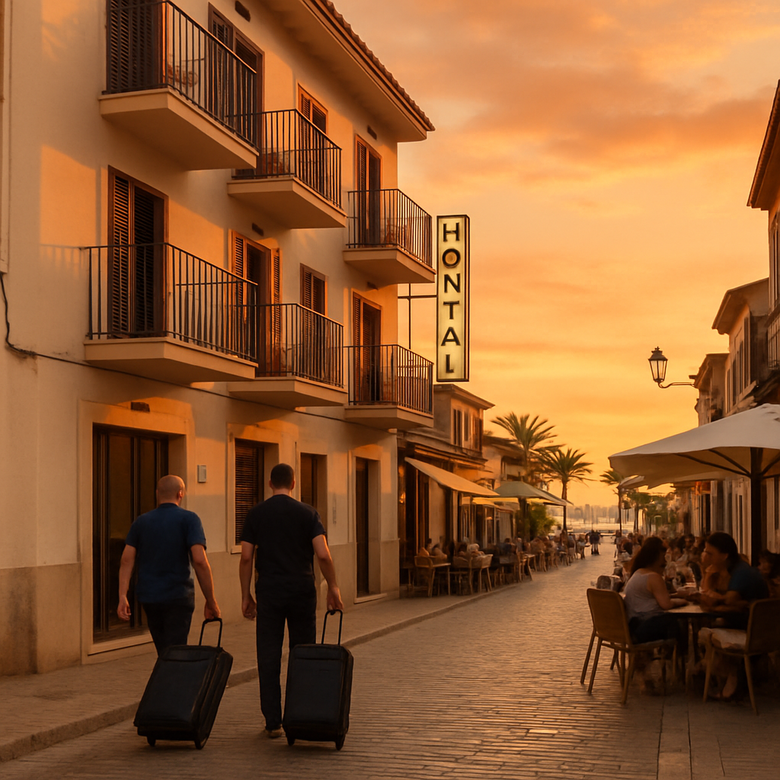 Edificio de hostal en Mallorca destinado a alojar a trabajadores de temporada