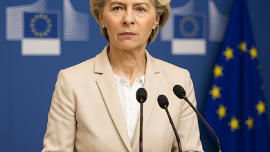 Von der Leyen respalda una transición “pacífica y democrática” en Venezuela tras el ataque de EEUU 3 Ursula von der Leyen en rueda de prensa en Bruselas sobre la crisis en Venezuela