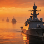 China rearma a Irán con misiles navales de última generación en plena escalada con EEUU: qué está pasando y por qué importa a España Fragata de guerra navegando en formación en aguas del Golfo Pérsico al atardecer