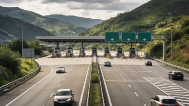 Tramo de autopista con túneles y peaje en la AP‑66 entre León y Asturias