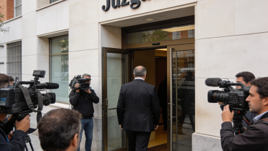 El juez Juan Carlos Peinado a la salida de los juzgados de Madrid en un caso mediático