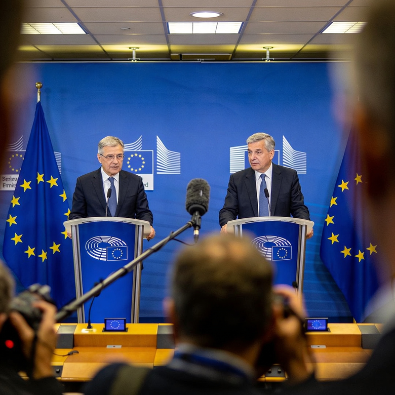Carles Puigdemont y Toni Comín en rueda de prensa tras fallo TJUE sobre inmunidad parlamentaria
