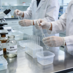 Investigadores de la UIB trabajando en un laboratorio con muestras de microplásticos