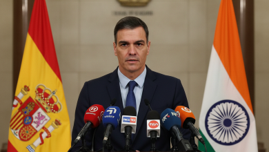 Sánchez blinda a Marlaska por el caso del ex DAO y contraataca al PP con el alcalde de Móstoles 9 Pedro Sánchez en rueda de prensa en la India defendiendo a Marlaska y criticando al PP.