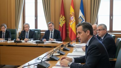 Un directivo de Acciona niega mordidas en Belate y defiende el papel de Servinabar en las obras públicas de Navarra 8 Eduardo Montes, directivo de Acciona Construcción, en la comisión de investigación del Parlamento de Navarra.
